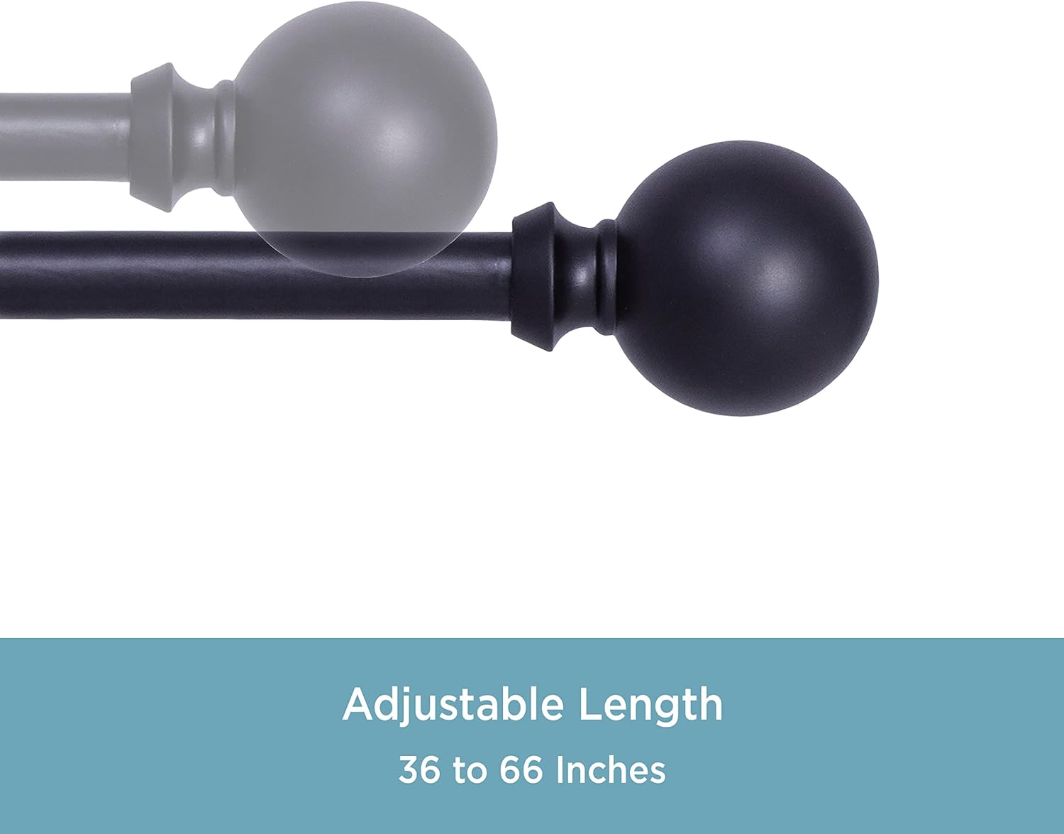 Kenney T71675 Newbury Decorative Curtain Rod with Ball Ends