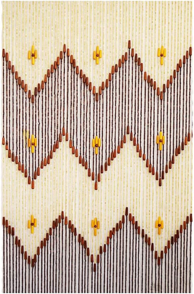 ZHOUXIAO Wood Bamboo Beaded Curtain for Doorway