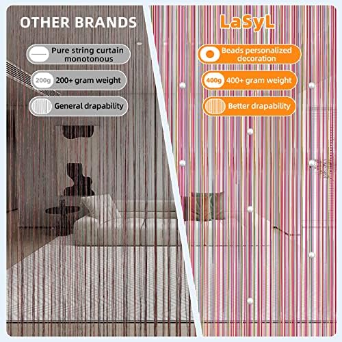 LaSyL Beaded String Curtains for Doorway 39x79 Inches