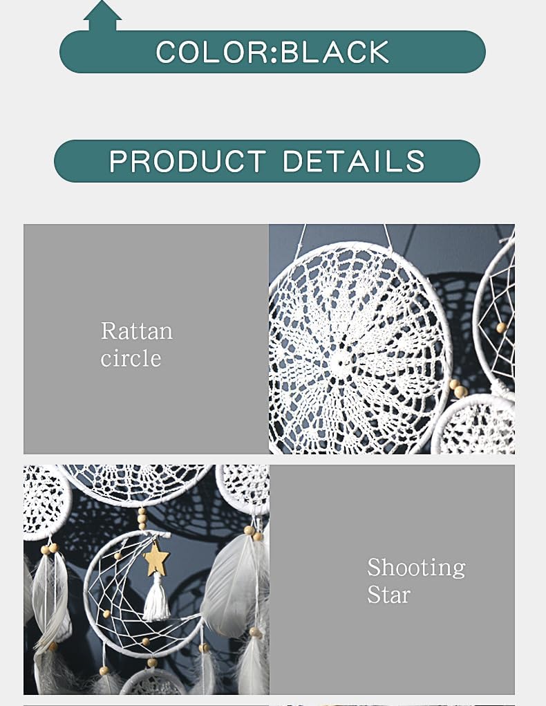 Set of 5 Boho Dream Catcher Wall Decorations