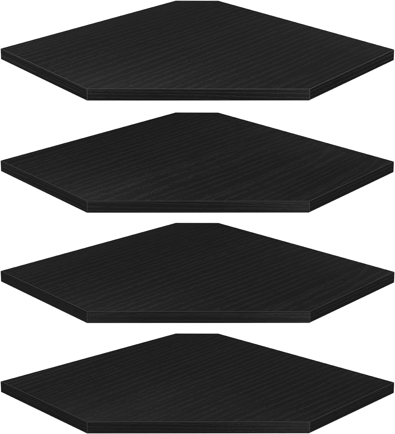 Homode 4 Tier Diamond Shape Corner Wall Shelves Black