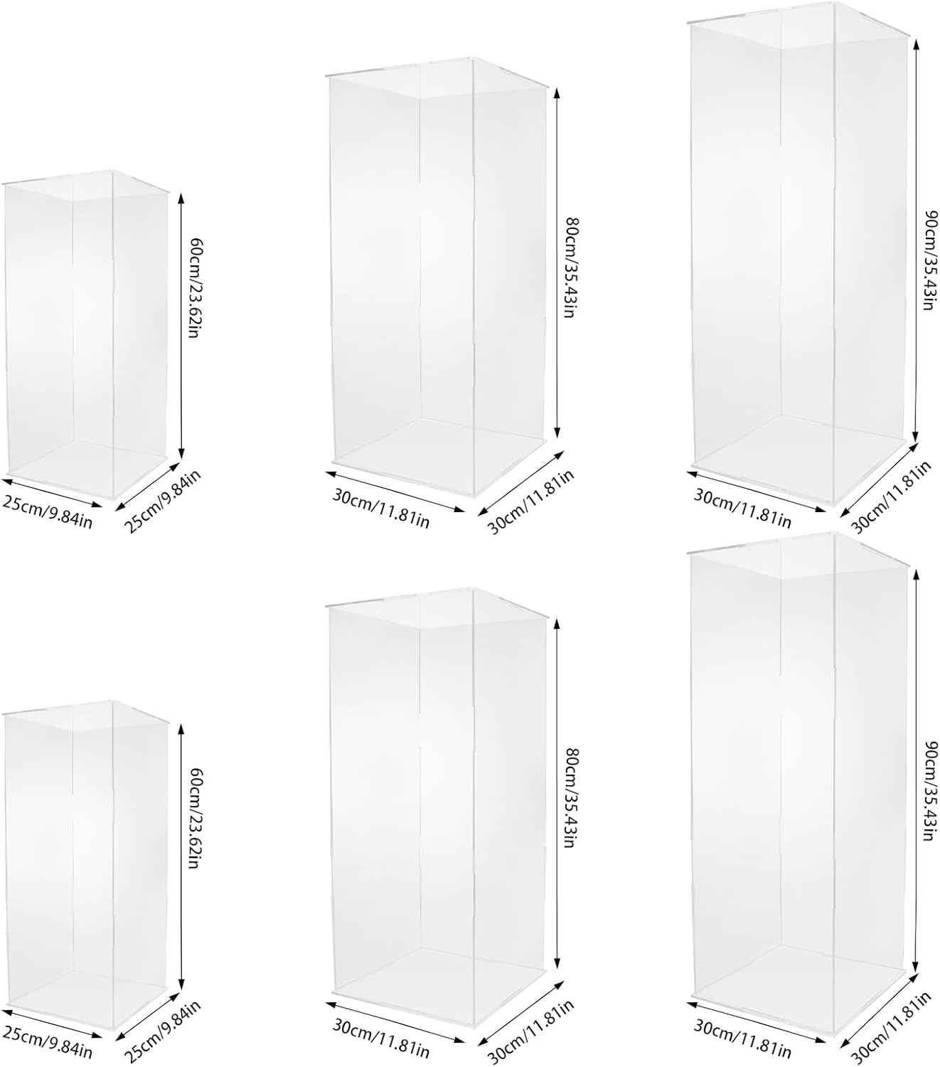 2 Pack Acrylic Pedestal Display Set for Weddings and Events