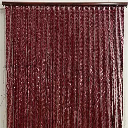 Natural Wood Bamboo Beaded Curtain for Home Doorways