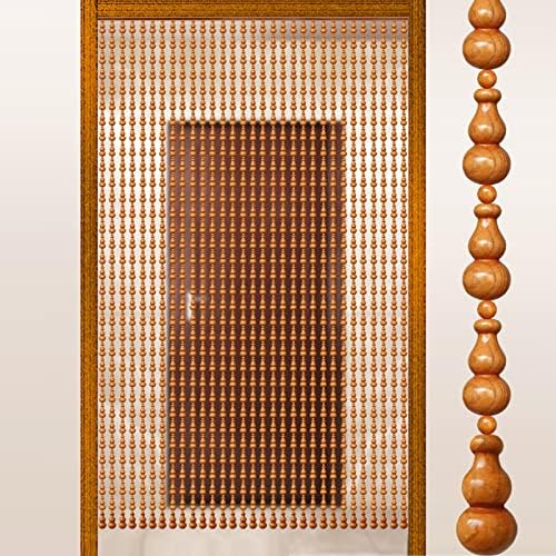KDDEON Home Decoration Wood Bead Curtain 31 Strands 354x866 Inch