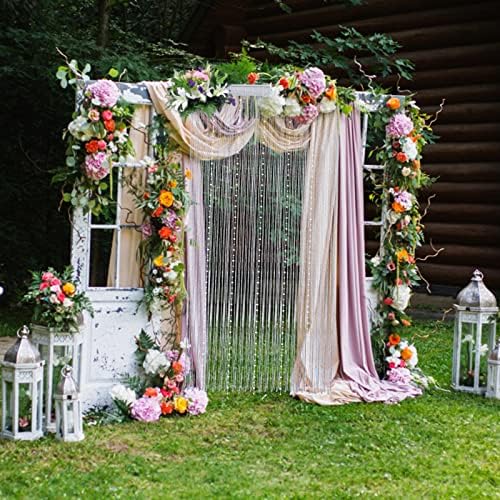 Silver Crystal Beaded Curtain for Doorway 36x77in