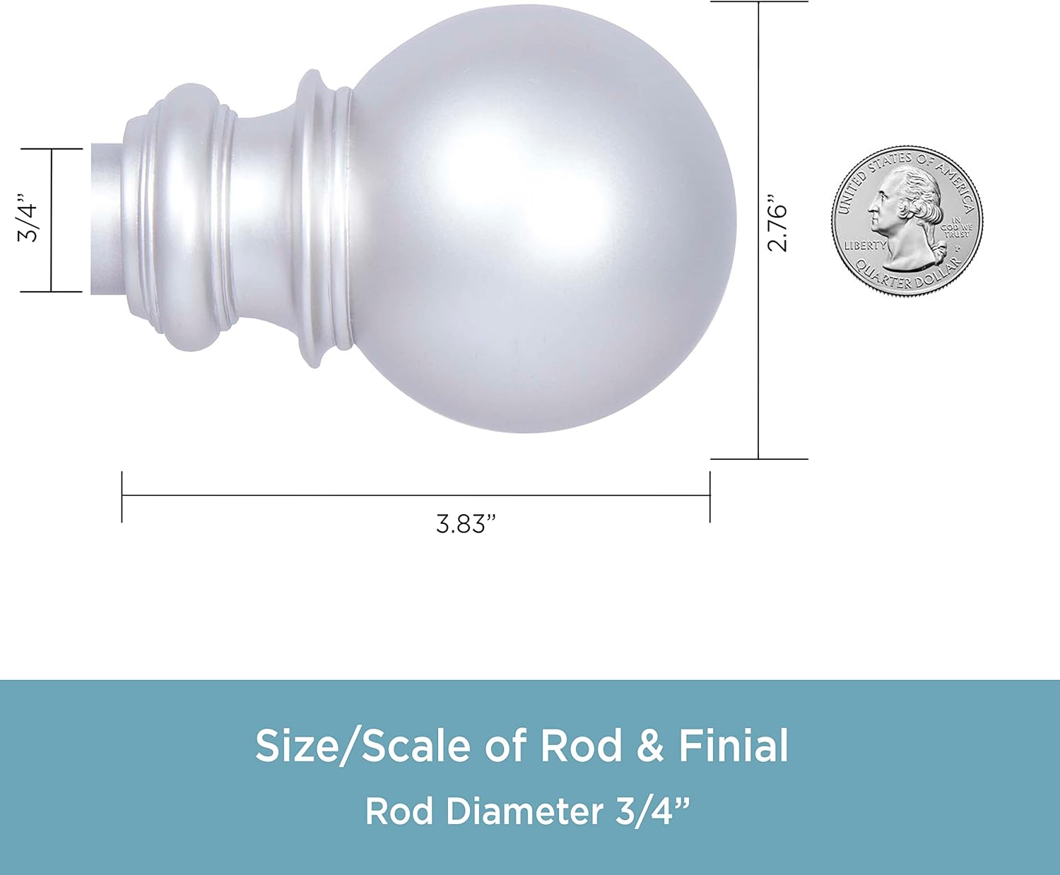 Kenney KNM80762 Decorative Window Curtain Rod with Ball Ends