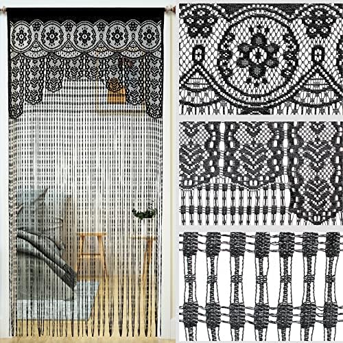 YaoYue 2 Pc Macrame Lace Curtain Door Divider