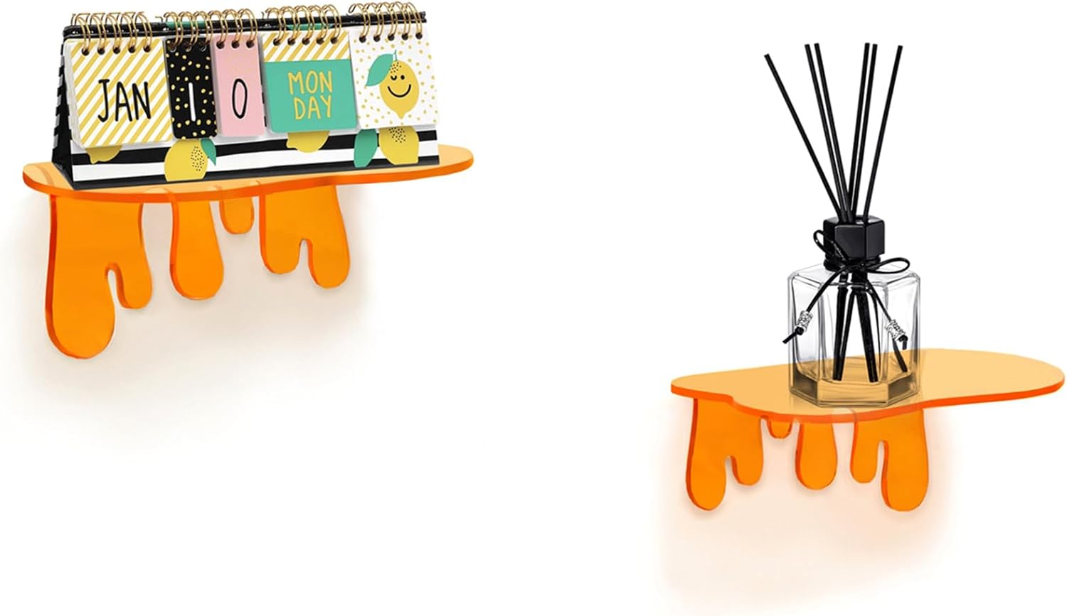 SetGame 2-Pack Acrylic Floating Wall Shelves