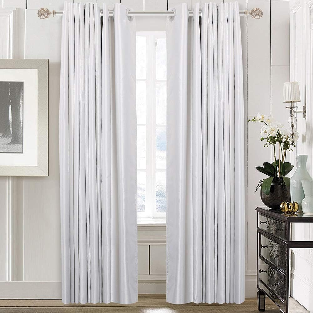 Adjustable Single Curtain Rod 1 Inch Diameter Weathered White