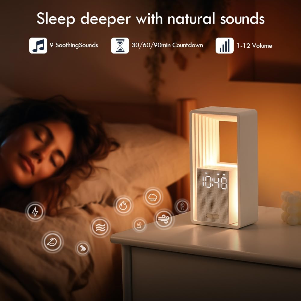 WILIT Digital Alarm Clock with Sunrise Light and USB Charging