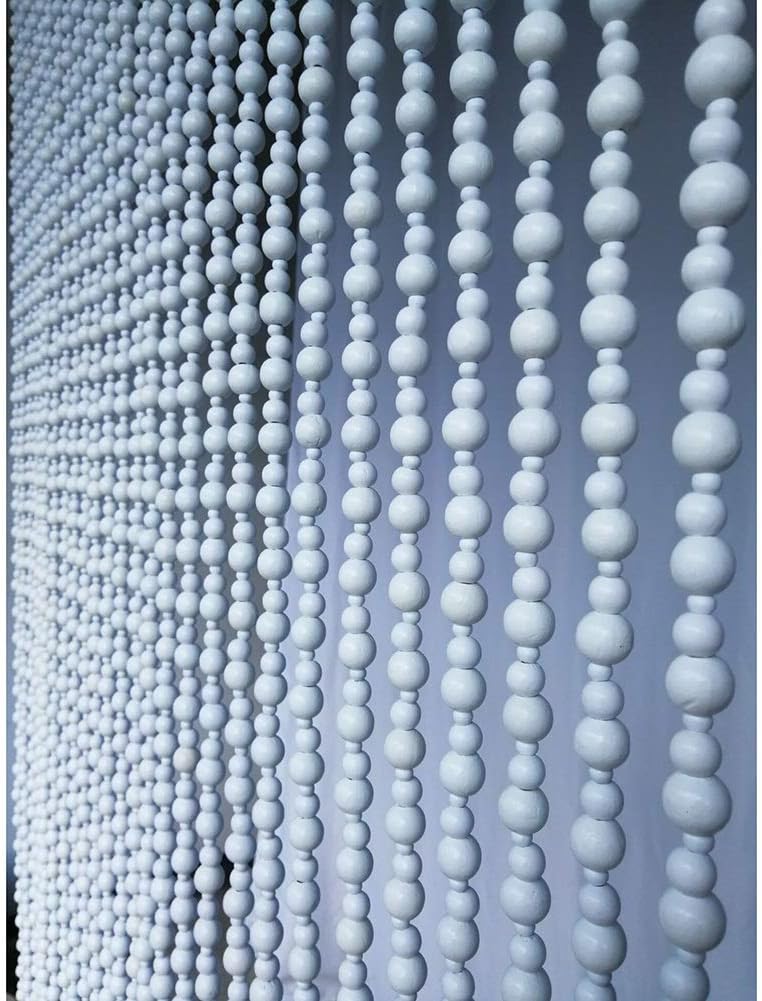OKUOKA White Beaded Door Curtain - 27 Strands
