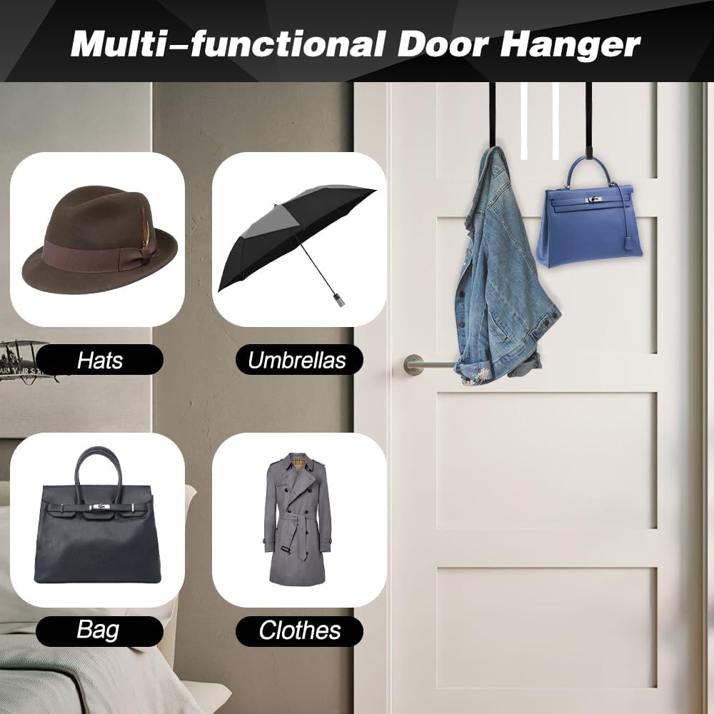 2 Pack Black 15 Inch Wreath Hanger for Front Door