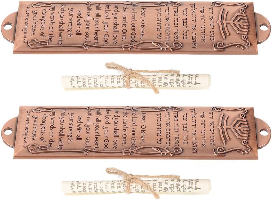 LUOZZY 2pcs Israeli Mezuzah Door Decor with Scrolls