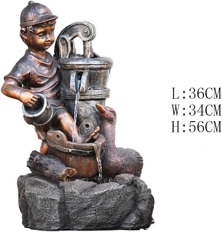 Tabletop Fountain Imitation Copper Resin Decor