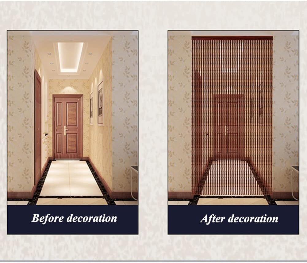 Etlegor Bamboo Beaded Curtains for Doorway and Room Divider