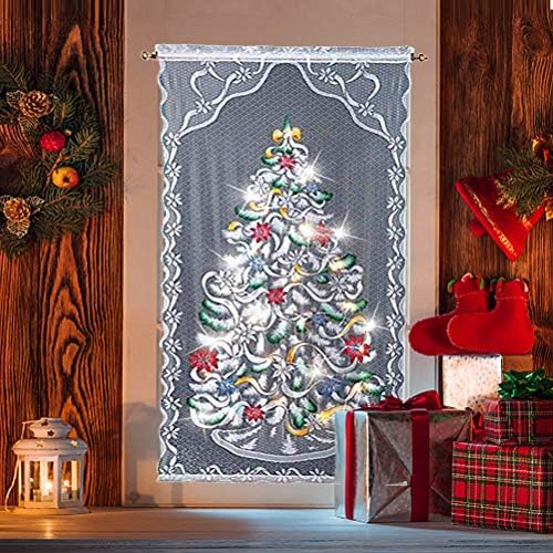 Christmas Tree Curtain Panel with LED Light
