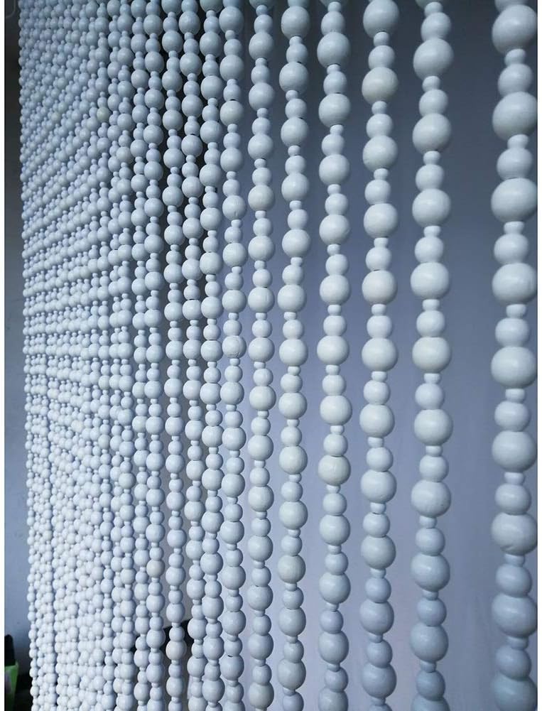 OKUOKA White Beaded Door Curtain - 27 Strands