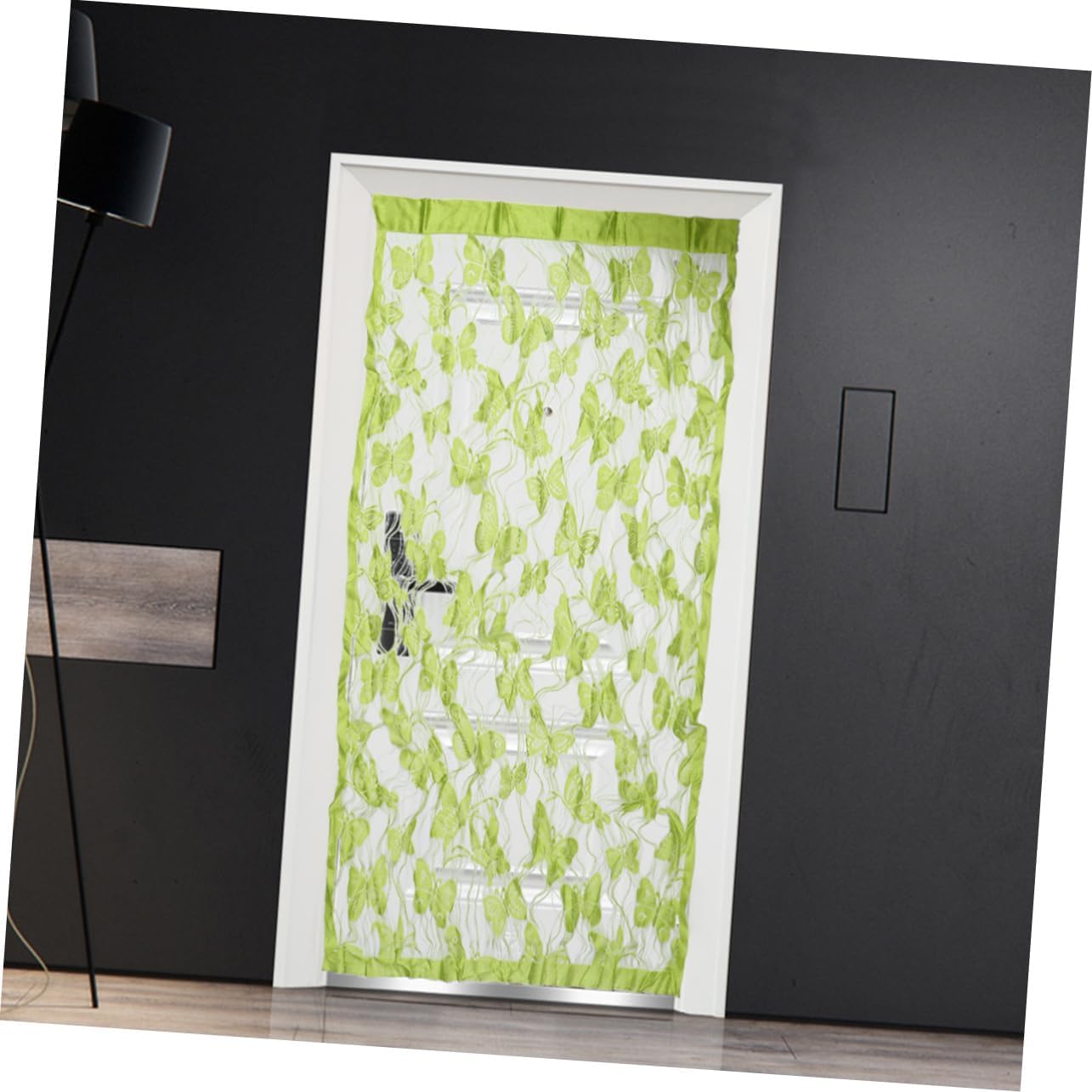 PRETYZOOM Green Strip Tassel Curtain Room Divider for Privacy and Natural Light