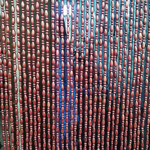 NA Beaded Curtain Wooden Panel for Room Divider