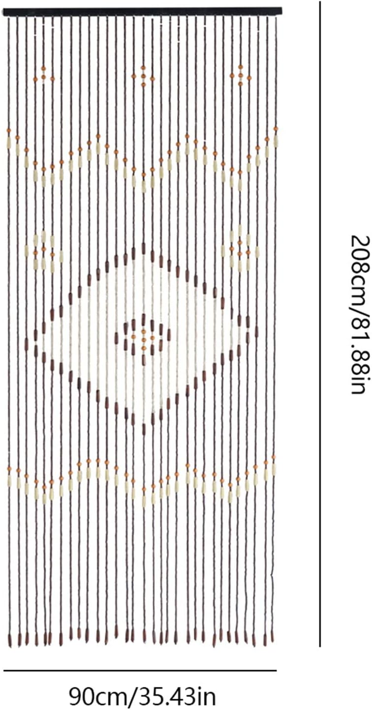 Wood Beaded Curtain with 31 Lines for Home Decor