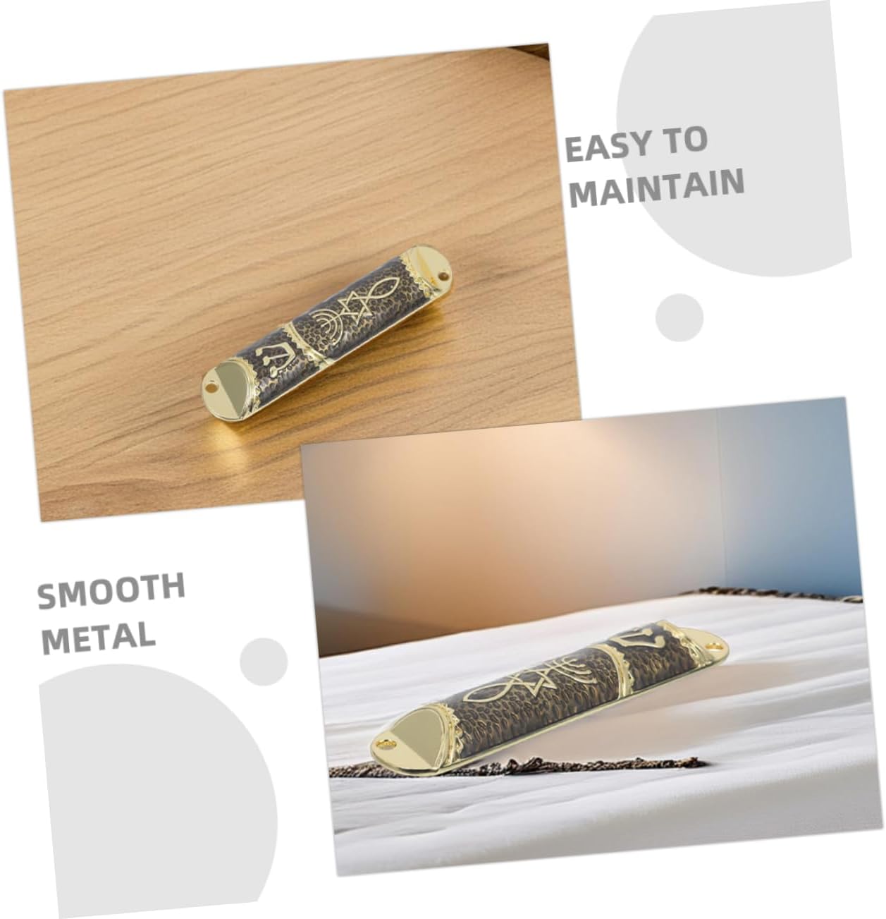 Wakauto 2set Metal Mezuzah Case with Star of David