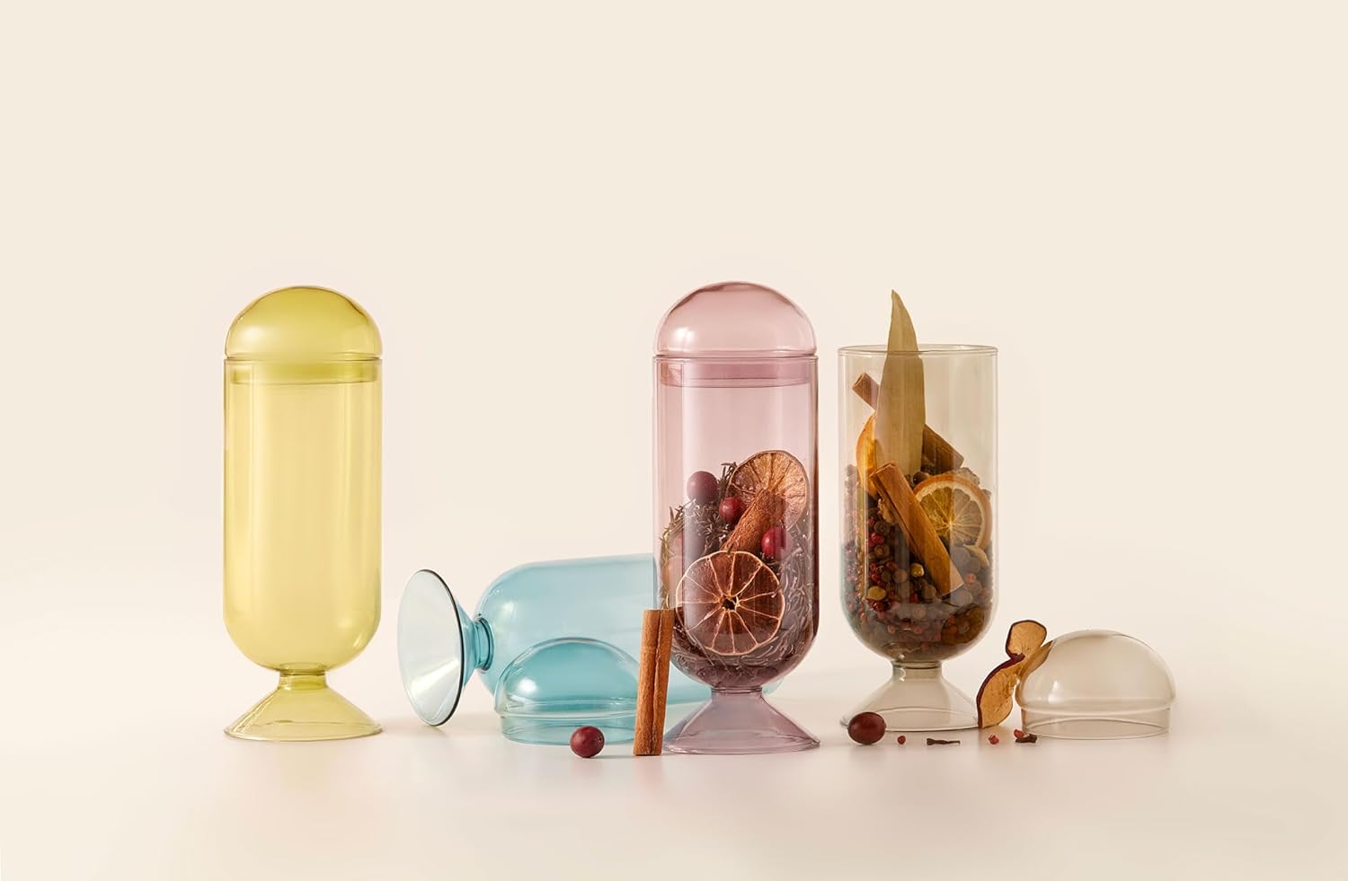 Skeem Moss Cloche Vessel with Rosemary Cranberry Potpourri