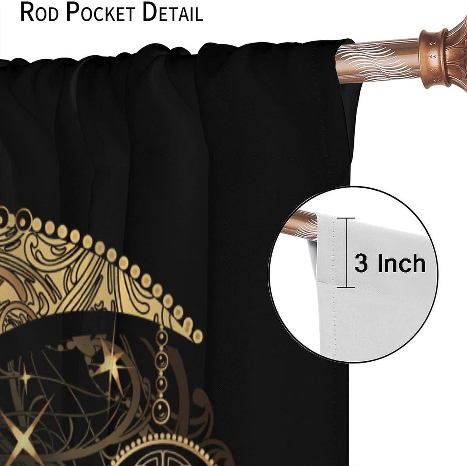 Focusbrite Sun Moon Abstract Curtain Set 2 Panels 42x45 Inches