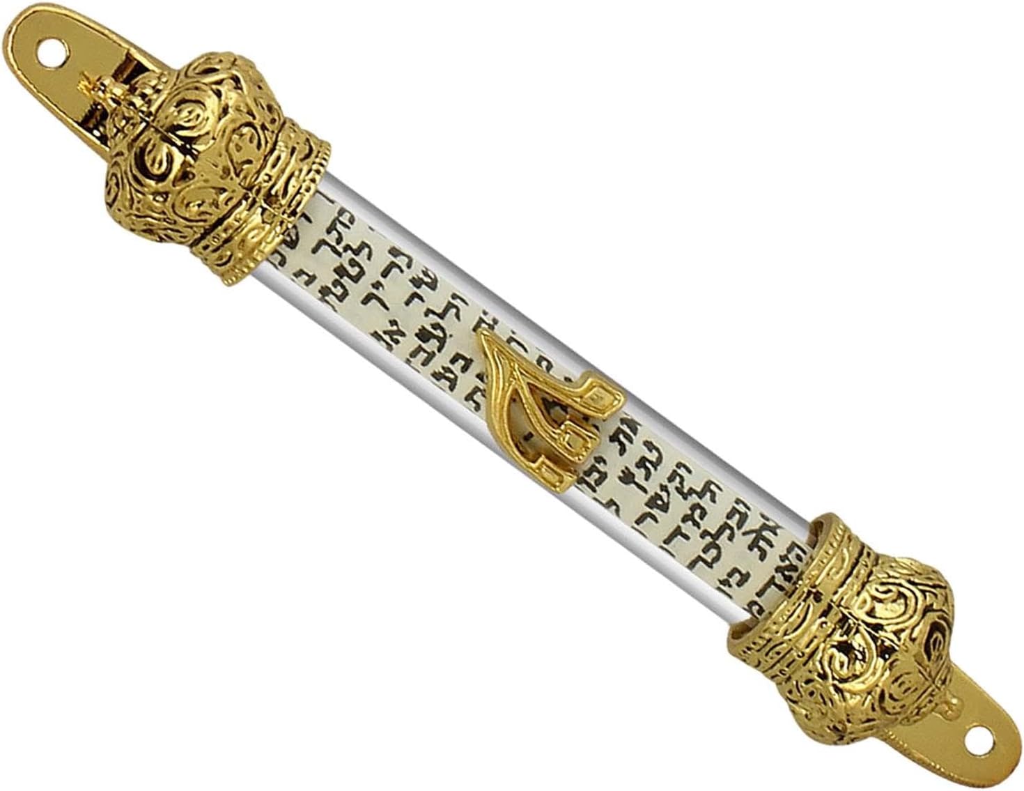 Jewish Mezuzah Scroll Metal Case 1Pcs