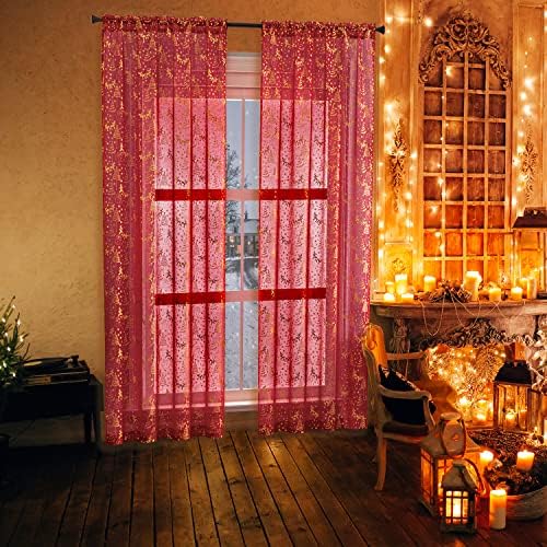 XTMYI Sparkle Christmas Curtains 84 Inch 2 Panels Set