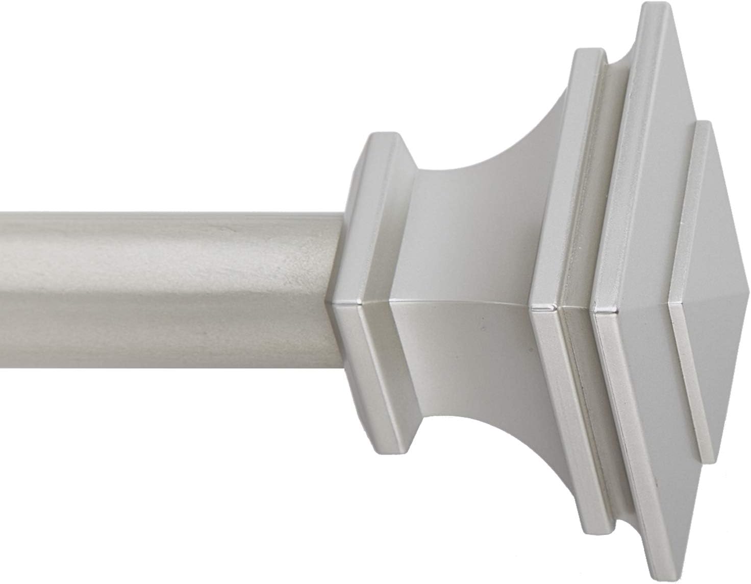 Snug Set Nickel Curtain Rod 36-72 Inch Adjustable No Tools