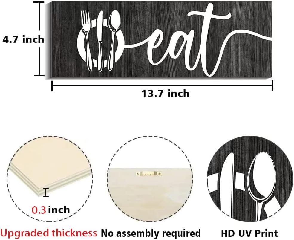 Creoate 3 Piece Kitchen Wall Decor Wooden Signs