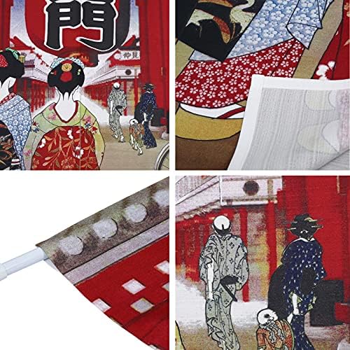 Japanese Noren Curtain Kyoto Geisha Girl Door Divider Tapestry 33x59 Inch