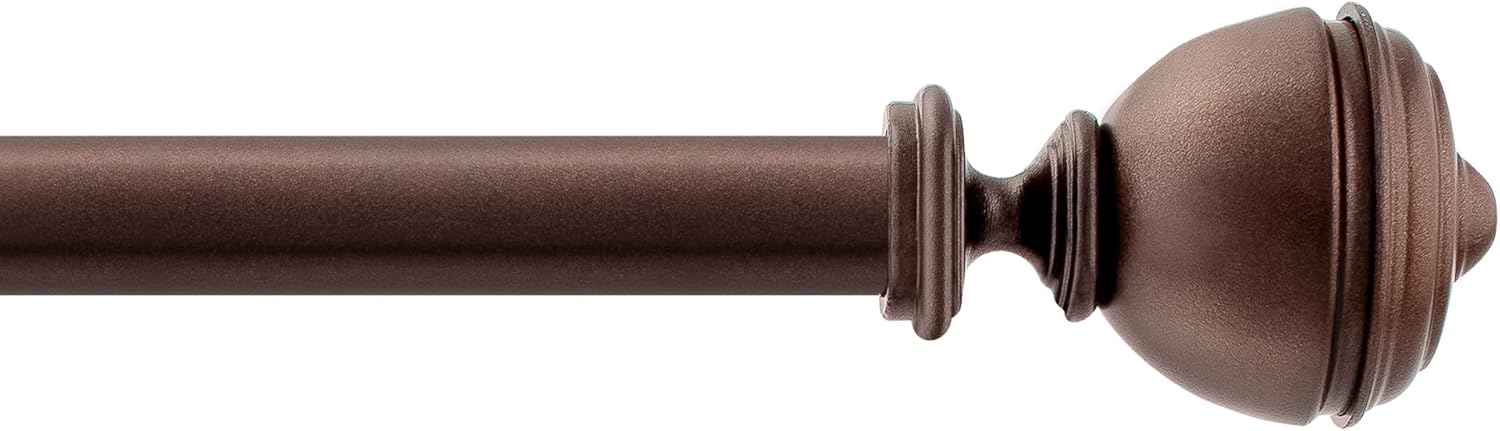 Deco Window Adjustable Brown Curtain Rod 36-66 Inches