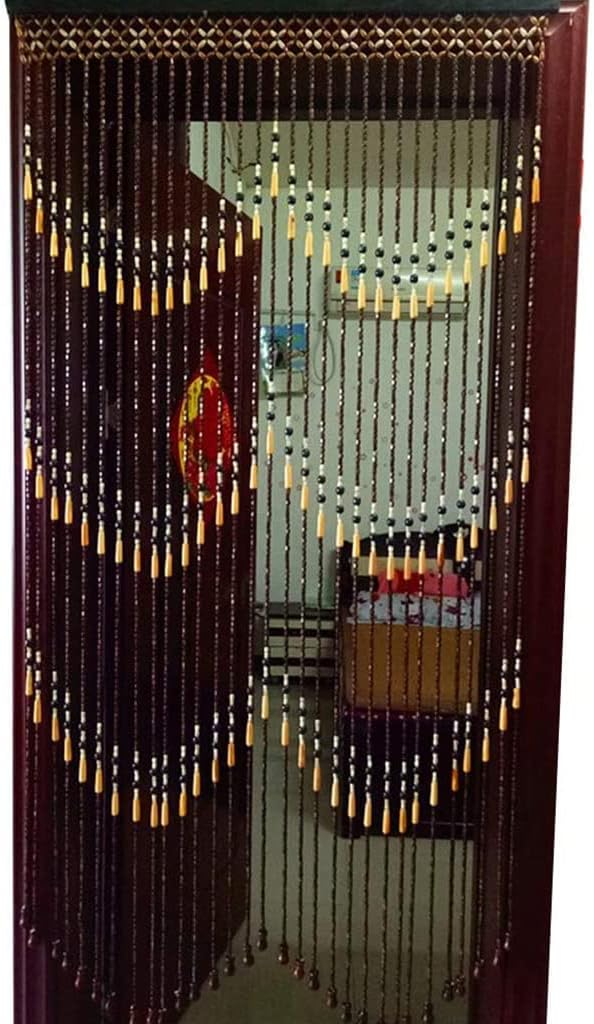 ZHOUXIAO Wood Beaded Curtain 90x180cm