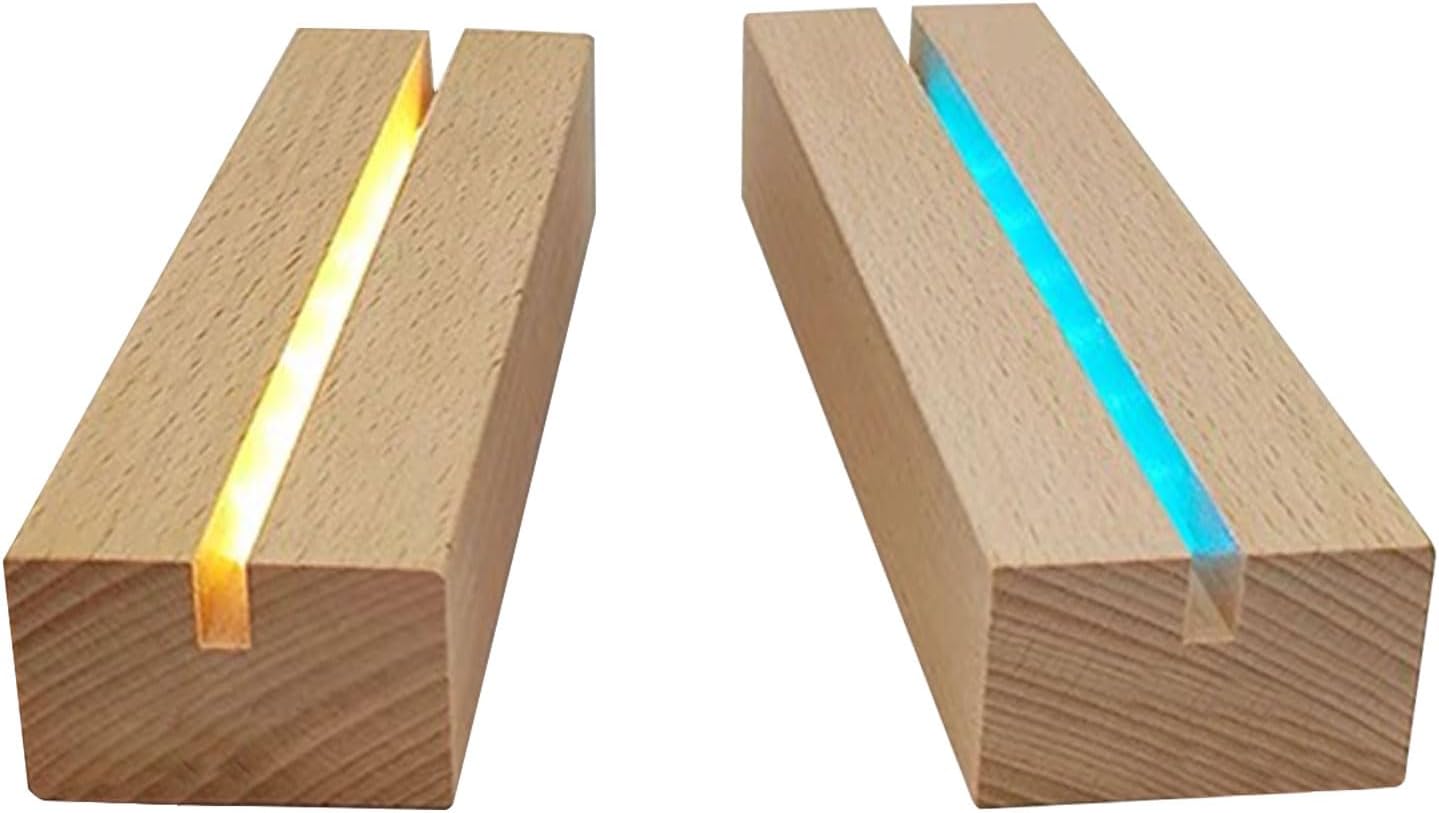 59 Inch Wooden Rectangle LED Light Base Stand