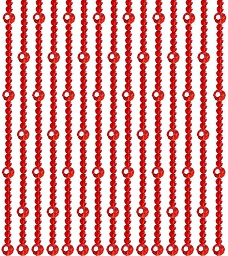 OKUOKA Red Crystal Door Curtain Panel