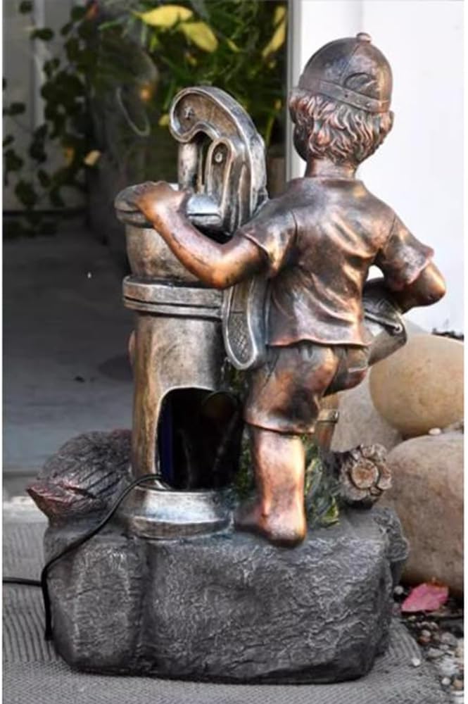 Tabletop Fountain Imitation Copper Resin Decor