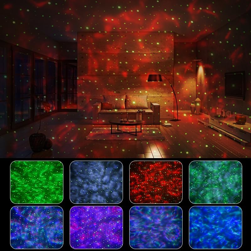 Star Projection Alarm Clock with Bluetooth Speaker and White Noise