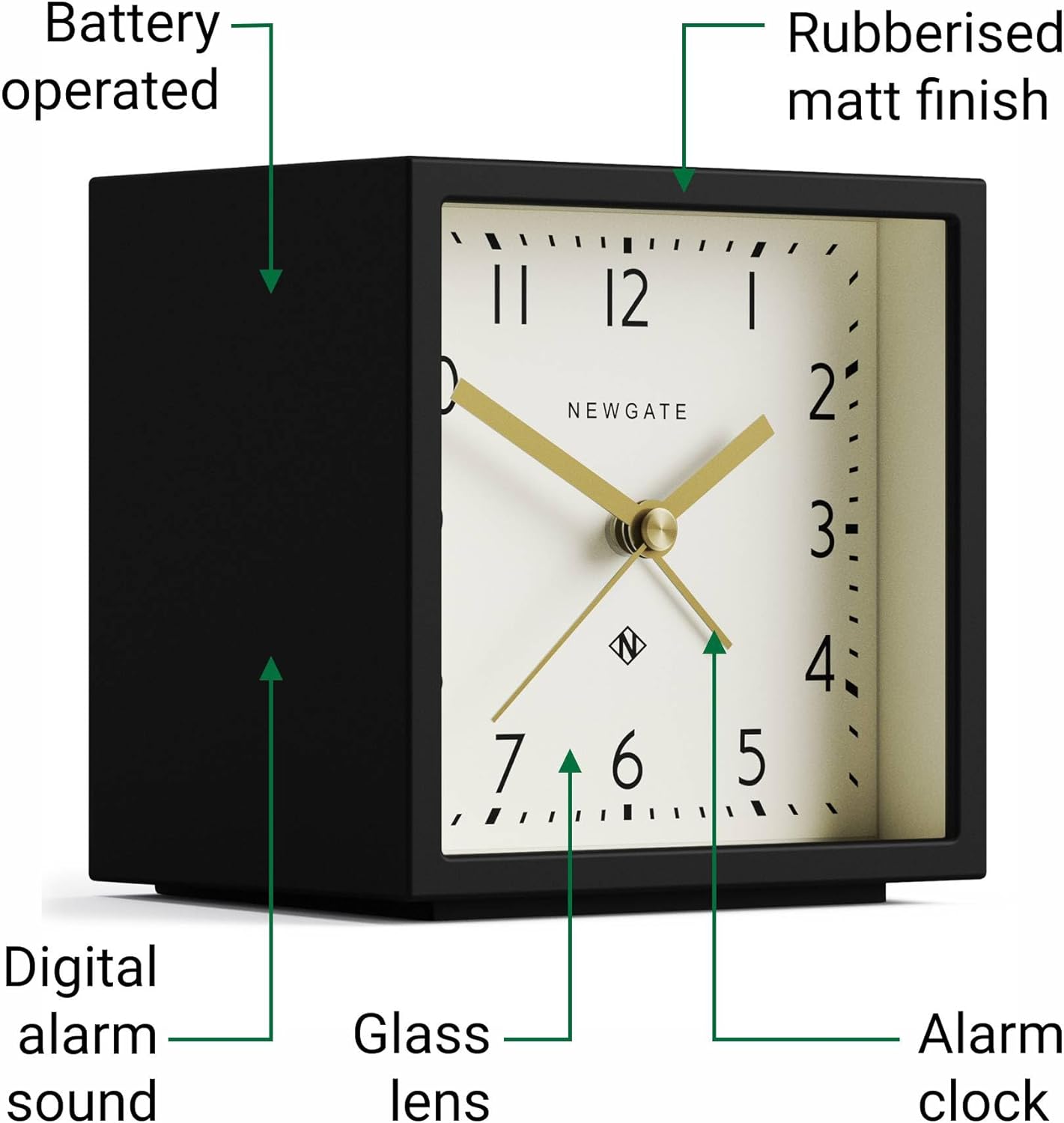 NEWGATE Equinox Alarm Clock - Sleek Modern Design