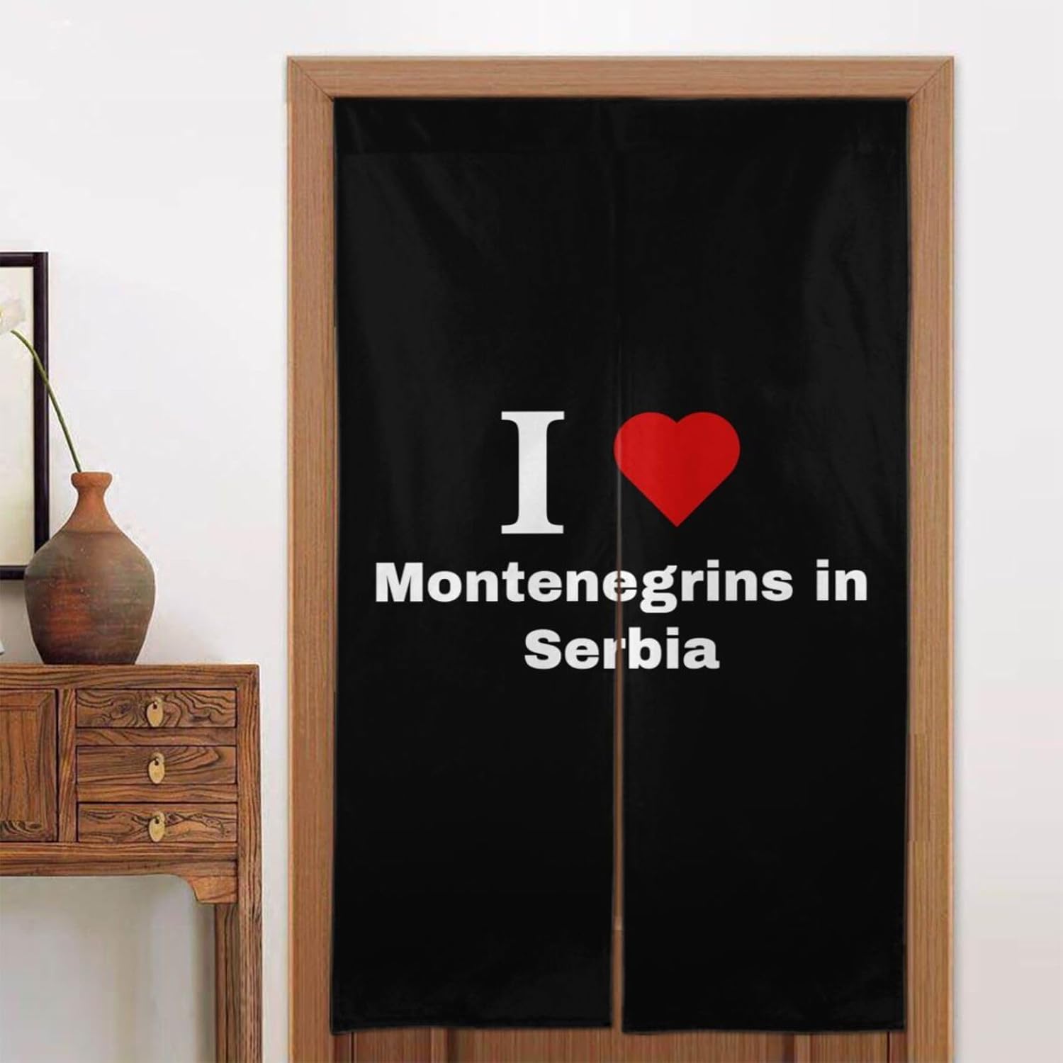I Love Montenegrins Blackout Curtains for Doorway Bedroom Kitchen 34x56in Panels