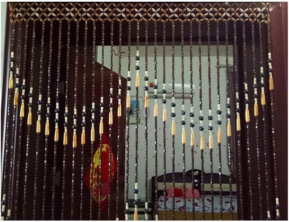 ZHOUXIAO Wood Beaded Curtain 90x180cm