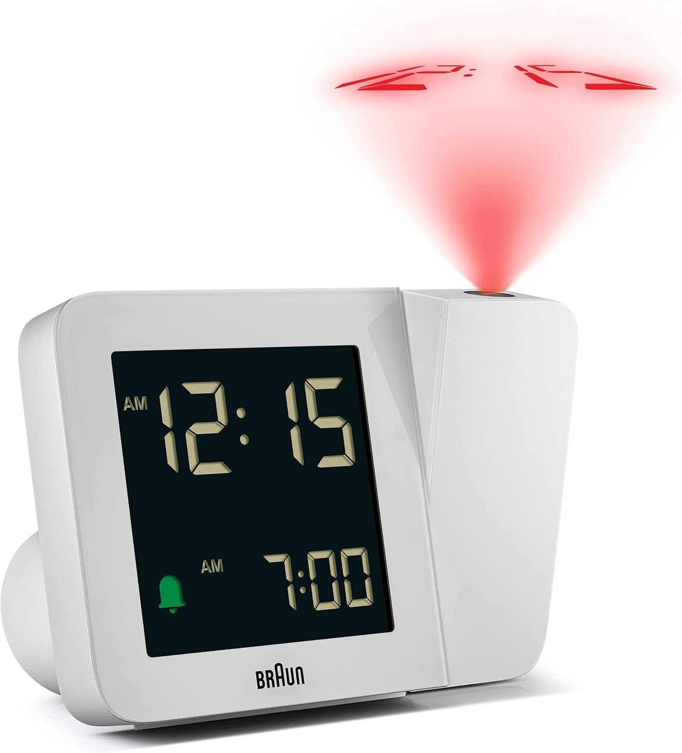 Braun Digital Projection Alarm Clock with 4 Backlight Options and Negative LCD Display