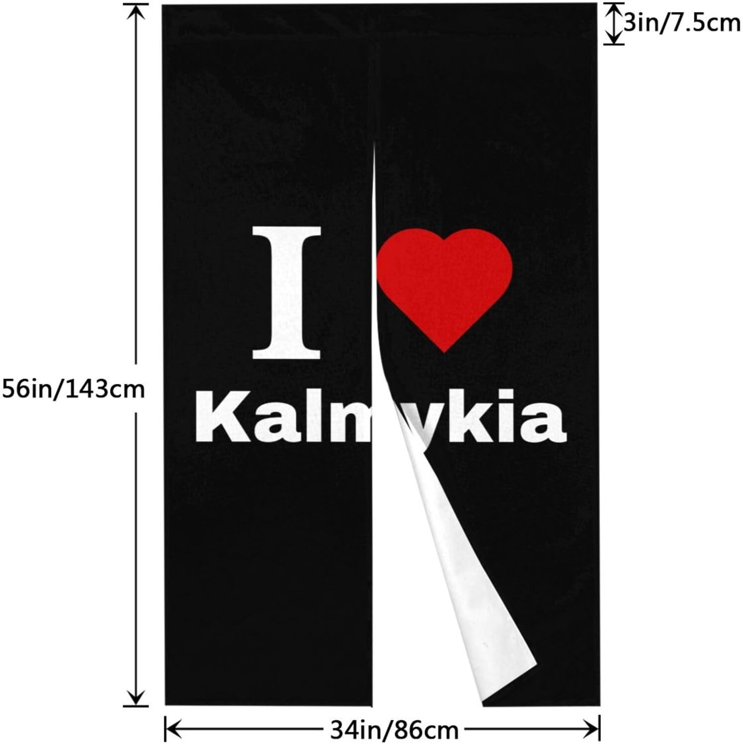 I Love Kalmykia Blackout Curtain 34x56in Door Panel