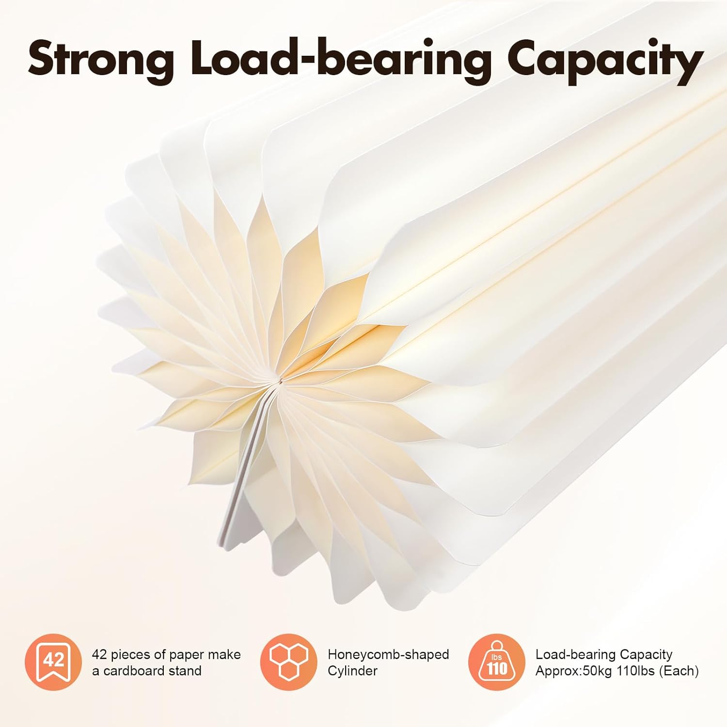 3PCS Foldable Cardboard Cylinder Pedestal Stands with Clear Acrylic Plates