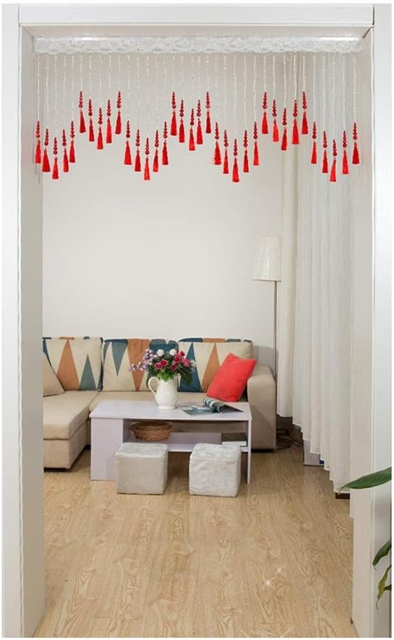 Beaded Curtain Crystal Beads Door String Tassel Screen Panel