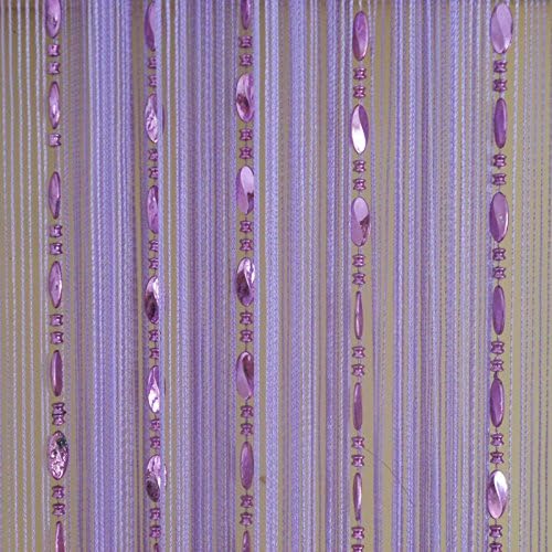 Tangpan 100cmx200cm Purple Beaded Decorative Curtain