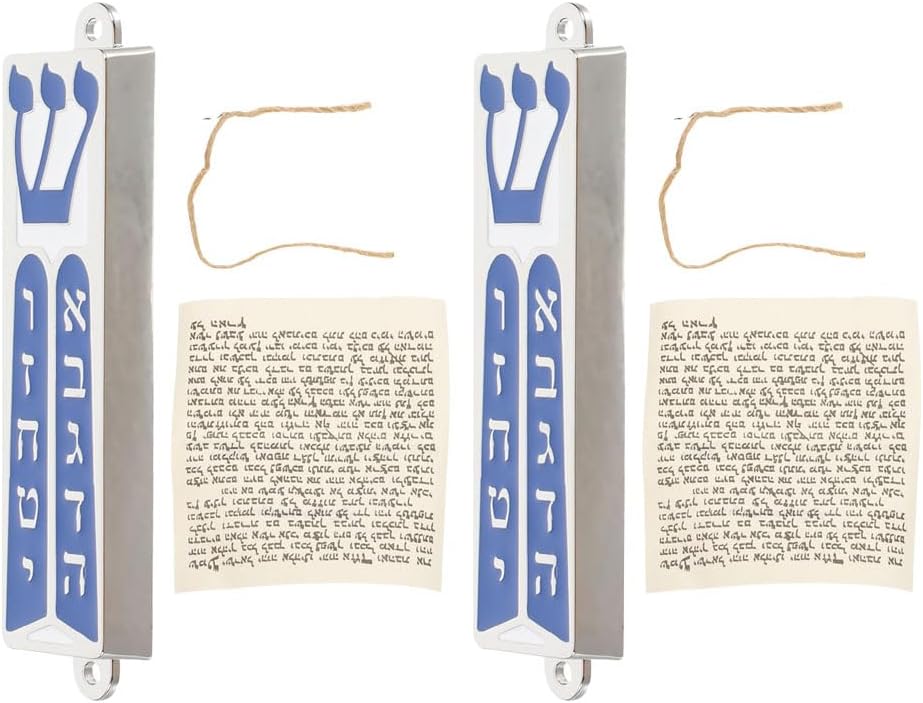 LUOZZY Metal Mezuzah Door Decor with Scroll