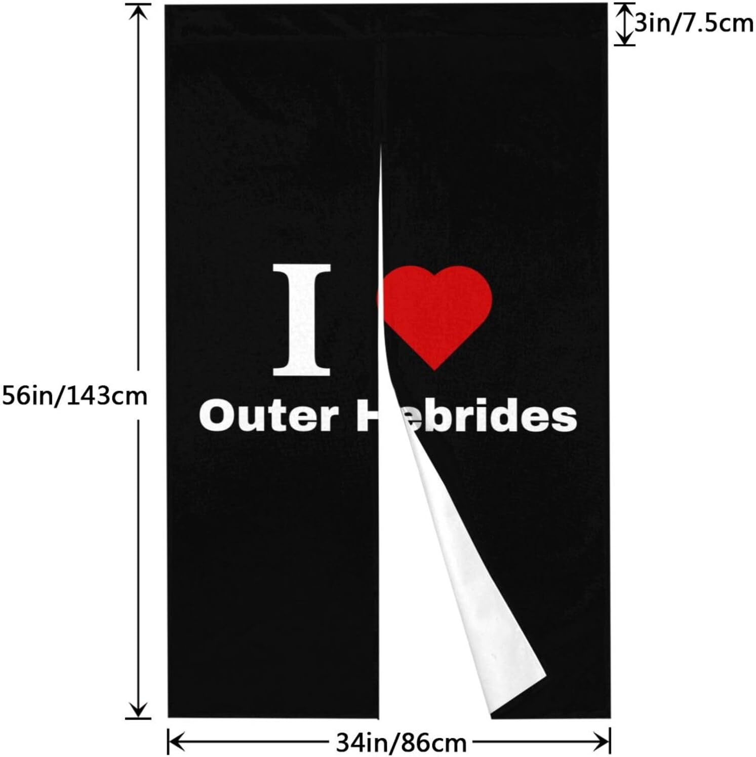 I Love Outer Hebrides Blackout Curtain 34x56in Panels