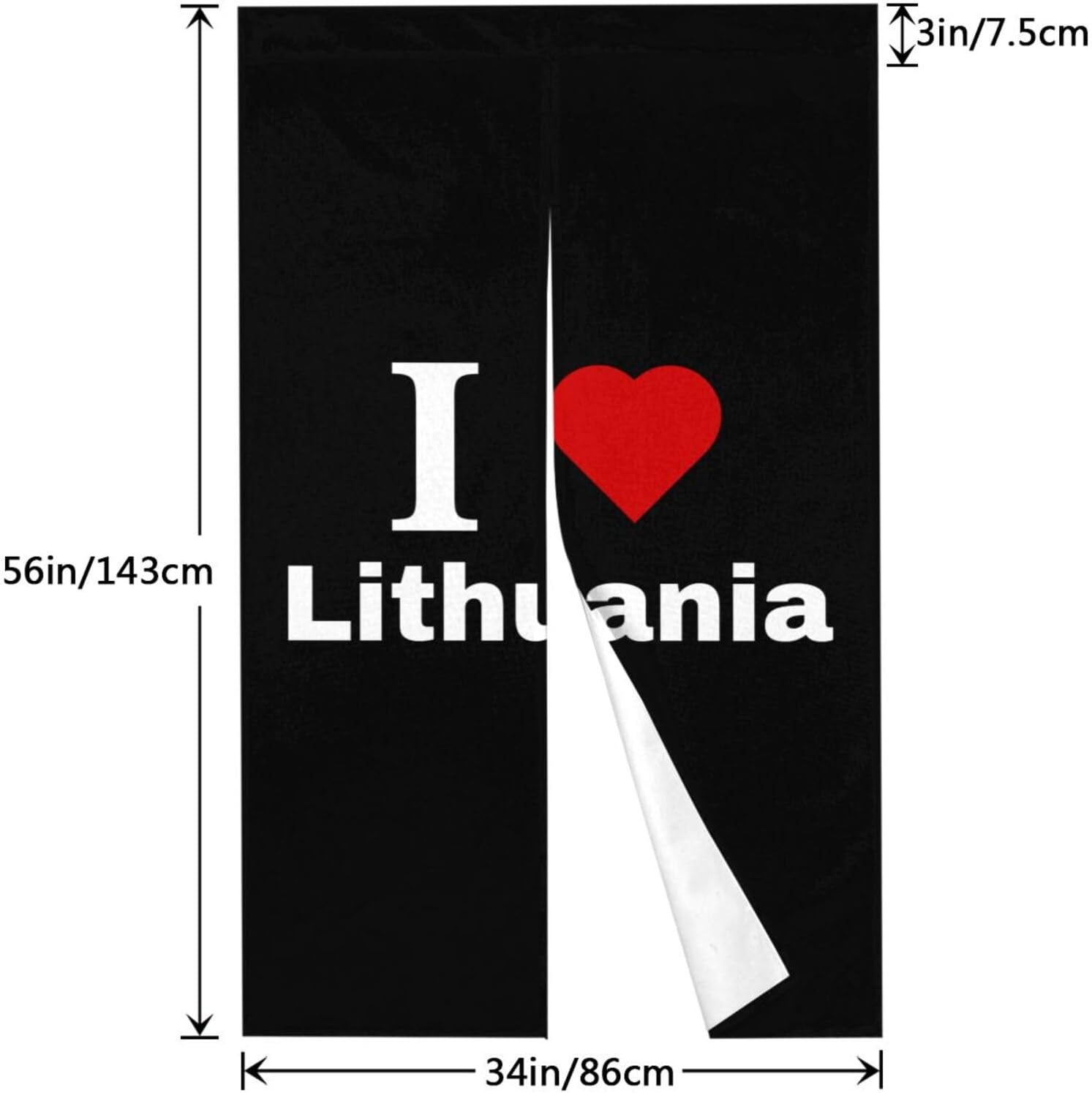 I Love Lithuania Blackout Curtains for Doorways