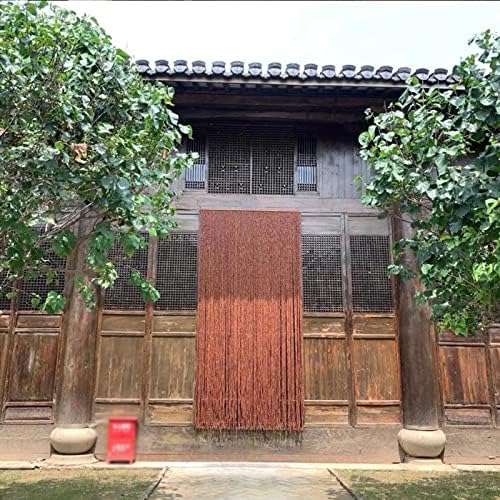 Natural Bamboo Beaded Curtain Panel for Doorway Decor